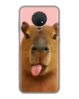Чехол для Nokia G10 с картинкой «Капибара с языком» Чехол для Nokia G10 с картинкой «Капибара с языком»