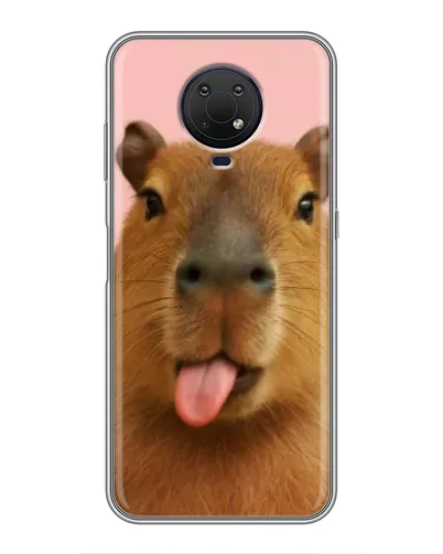 Чехол для Nokia G10 с картинкой «Капибара с языком» Чехол для Nokia G10 с картинкой «Капибара с языком»