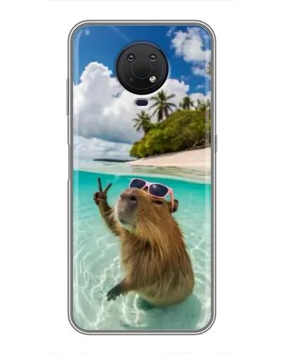 Чехол для Nokia G10 с картинкой «Капибара на море» Чехол для Nokia G10 с картинкой «Капибара на море»