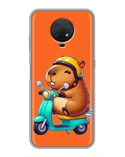Чехол для Nokia G10 с картинкой «Капибара на скутере» Чехол для Nokia G10 с картинкой «Капибара на скутере»