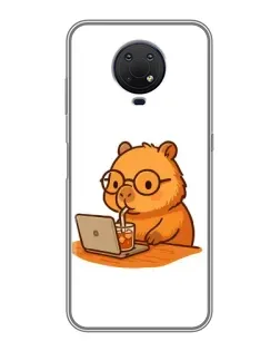 Чехол для Nokia G10 с картинкой «Капибара с ноутбуком» Чехол для Nokia G10 с картинкой «Капибара с ноутбуком»