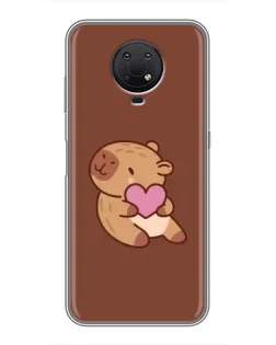 Чехол для Nokia G10 с картинкой «Капибара с сердцем» Чехол для Nokia G10 с картинкой «Капибара с сердцем»