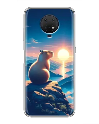 Чехол для Nokia G10 с картинкой «Закат солнца с капибарой» Чехол для Nokia G10 с картинкой «Закат солнца с капибарой»