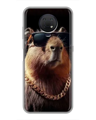 Чехол для Nokia G10 с картинкой «Капибара золотая цепь» Чехол для Nokia G10 с картинкой «Капибара золотая цепь»