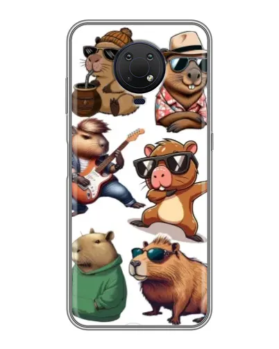 Чехол для Nokia G10 с картинкой «Крутые капибары музыканты» Чехол для Nokia G10 с картинкой «Крутые капибары музыканты»