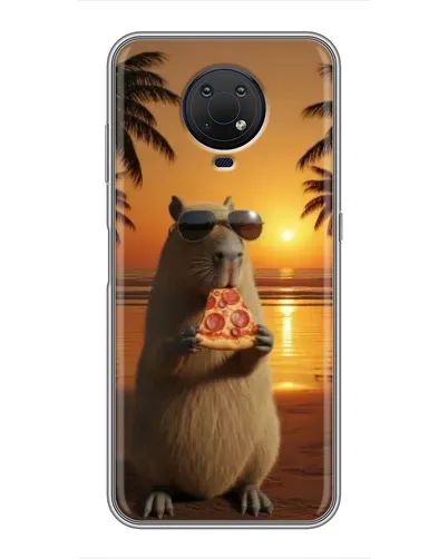 Чехол для Nokia G10 с картинкой «Капибара с пиццей» Чехол для Nokia G10 с картинкой «Капибара с пиццей»