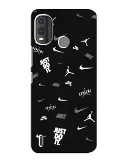 Чохол для Nokia G11 Plus з картинкою «Nike Black Pattern»