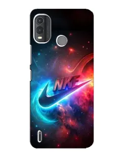 Чехол для Nokia G11 Plus с картинкой «Огненный логотип Nike»