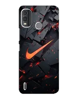 Чехол для Nokia G11 Plus с картинкой «Nike — эффект разломов»
