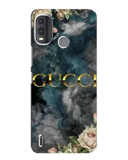 Чехол для Nokia G11 Plus с картинкой «Абстрактные цветы Gucci»