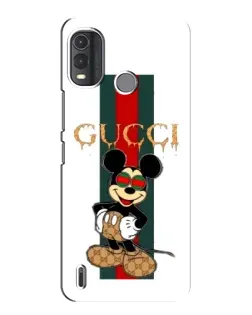 Чехол для Nokia G11 Plus с картинкой «Микки Маус Gucci — полосы»
