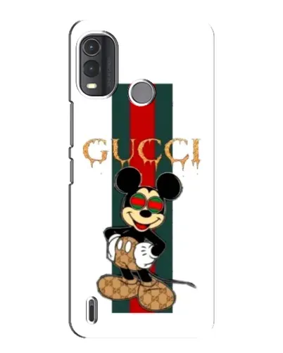 Чехол для Nokia G11 Plus с картинкой «Микки Маус Gucci — полосы»
