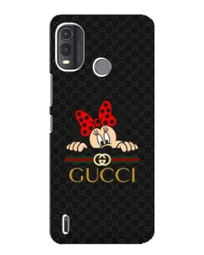 Чехол для Nokia G11 Plus с картинкой «Минни Маус Gucci — черный»