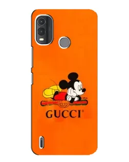 Чехол для Nokia G11 Plus с картинкой «Микки Маус Gucci — оранж»