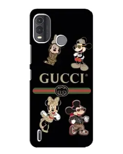 Чехол для Nokia G11 Plus с картинкой «Gucci — герои Disney и монограмма»