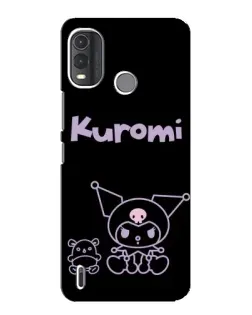 Чехол для Nokia G11 Plus с картинкой «Kuromi — черный минимализм»