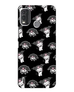 Чехол для Nokia G11 Plus с картинкой «Черный паттерн Kuromi»