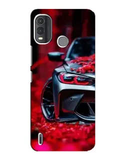 Чехол для Nokia G11 Plus с картинкой «Спортивная BMW и цветы»
