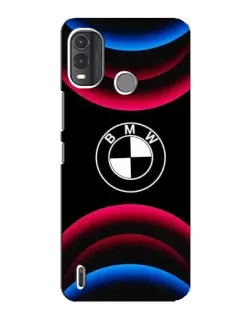 Чехол для Nokia G11 Plus с картинкой «Логотип BMW и неоновые дуги»