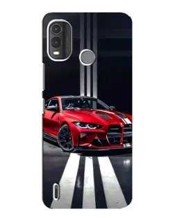Чехол для Nokia G11 Plus с картинкой «Красная BMW на дороге»