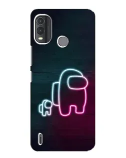 Чехол для Nokia G11 Plus с картинкой «Among Us неон-арт»