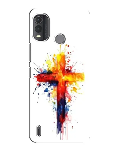 Чехол для Nokia G11 Plus с картинкой «Акварельный крест»