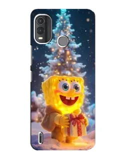 Чехол для Nokia G11 Plus с картинкой «Рождественский Спанч Боб»