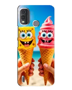 Чехол для Nokia G11 Plus с картинкой «Спанч Боб мороженое»