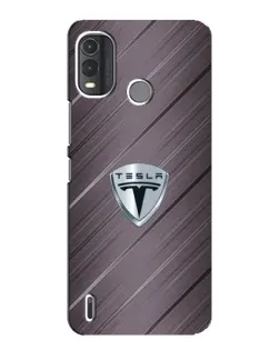 Чехол для Nokia G11 Plus с картинкой «Металлическая текстура Tesla»