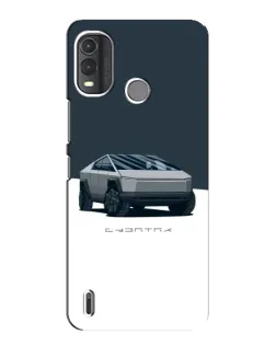 Чехол для Nokia G11 Plus с картинкой «Серебристый Cybertruck Tesla»