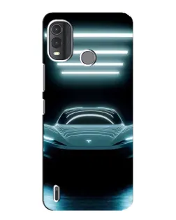 Чехол для Nokia G11 Plus с картинкой «Tesla в неоне»