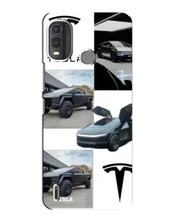 Чехол для Nokia G11 Plus с картинкой «Коллаж Cybertruck Tesla»