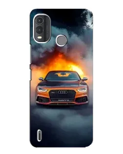 Чехол для Nokia G11 Plus с картинкой «Audi в огненном дыму»