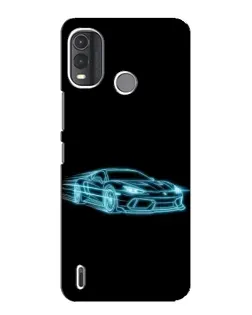 Чехол для Nokia G11 Plus с картинкой «Неоновый контур Lamborghini»