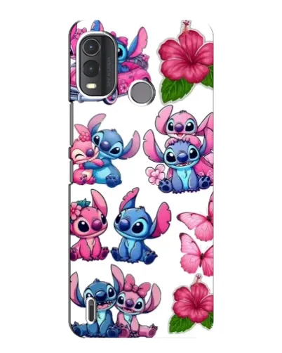 Чехол для Nokia G11 Plus с картинкой «Стикеры Stitch и Angel»