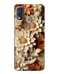Чехол для Nokia G11 Plus с картинкой «Бежевый флористический декор»