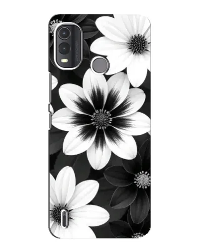 Чехол для Nokia G11 Plus с картинкой «Монохромные астры»