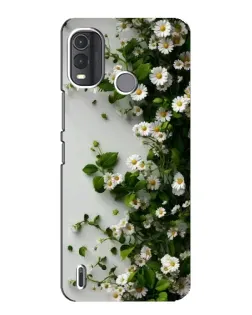 Чехол для Nokia G11 Plus с картинкой «Ветка мелких белых цветов»