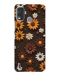 Чехол для Nokia G11 Plus с картинкой «Узор из маленьких подсолнухов»