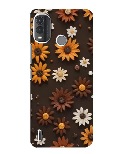 Чехол для Nokia G11 Plus с картинкой «Узор из маленьких подсолнухов»