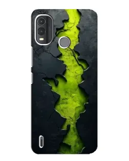 Чехол для Nokia G11 Plus с картинкой «Салатовый разлом скалы»