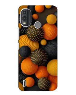 Чехол для Nokia G11 Plus с картинкой «Объемные оранжевые сферы»