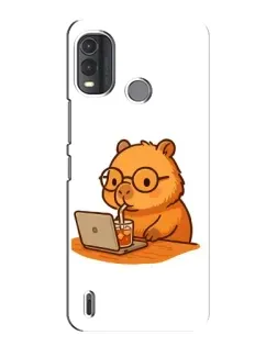 Чохол для Nokia G11 Plus з картинкою «Капібара з ноутбуком»
