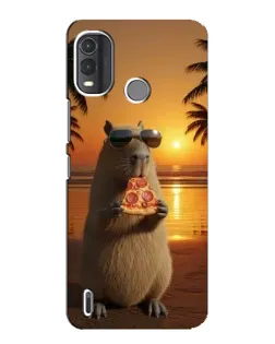 Чохол для Nokia G11 Plus з картинкою «Капібара з піцою»