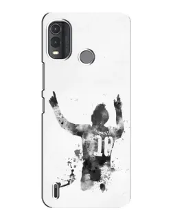 Чехол для Nokia G11 Plus с картинкой «Черно-белый силуэт Месси» Чехол для Nokia G11 Plus с картинкой «Черно-белый силуэт Месси»