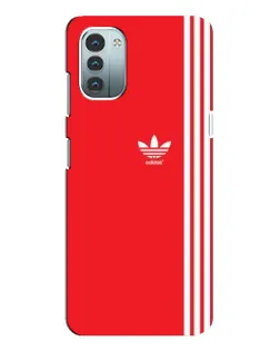 Чехол для Nokia G11 с картинкой «Красный минимализм Adidas»