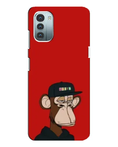 Чехол для Nokia G11 с картинкой «Bored Ape — красный фон»