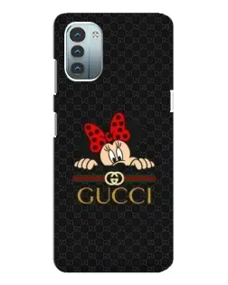 Чехол для Nokia G11 с картинкой «Минни Маус Gucci — черный»