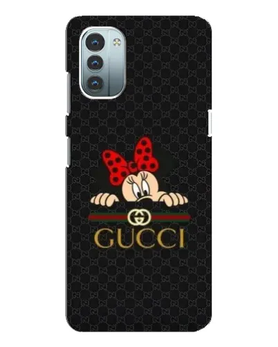 Чехол для Nokia G11 с картинкой «Минни Маус Gucci — черный»