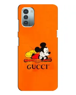 Чохол для Nokia G11 з картинкою «Міккі Маус Gucci — помаранч»